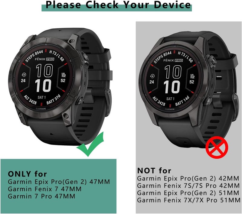 Msvueioe [1+4 حزمة] متوافق مع Garmin Fenix 7 / Fenix 7 Pro / Garmin Epix Pro(الجيل 2) واقي شاشة وحافظة 47 مم، فيلم زجاجي مقسى وحافظة وجه TPU ناعمة، - Image 2